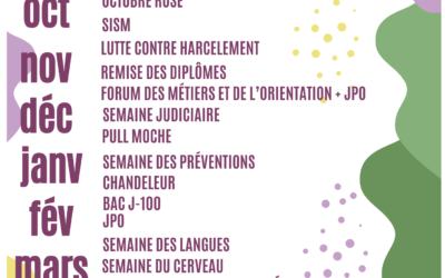  📢 Planning des évènements de l’année