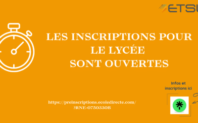 ⏱️ Les inscriptions pour le lycée sont ouvertes